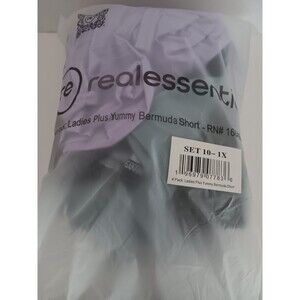 4 Pack Real Essentials NIP Bermuda Shorts  7" Inseam Women's 1X